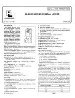 Preview for 1 page of Alarm Lock DL2500-SERIES Installation Instructions