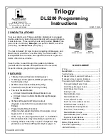 Alarm Lock DL5200 Programming Instructions Manual preview