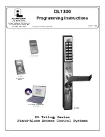 Alarm Lock Trilogy DL1300 Programming Instructions Manual preview