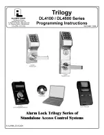 Preview for 1 page of Alarm Lock Trilogy DL4100 Series Programming Instructions Manual