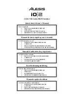 Preview for 1 page of Alesis IO|2 Quick Start Owner'S Manual