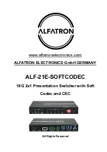 ALFAtron ALF-21E-SOFTCODEC Manual preview