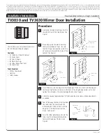 Preview for 2 page of Allen + Roth TV3030 Installation Instructions