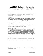 Allied Telesis Fiber Network Adapter Cards Specification Sheet preview