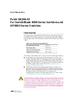 Preview for 1 page of Allied Telesis SB244-03 Specification