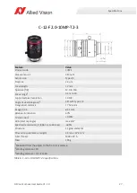 Preview for 27 page of Allied Vision C-12-F2.0-10MP-T2-3 User Manual