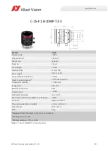 Preview for 29 page of Allied Vision C-12-F2.0-10MP-T2-3 User Manual