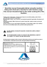 Preview for 3 page of Alpego CAYMAN CA Series Use And Maintenance Manual