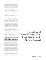 Alpha Micro Eagle 800 II Series Service Manual preview