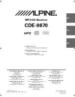 Preview for 1 page of Alpine CDE-9870 Owner'S Manual