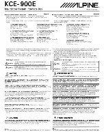 Alpine KCE-900E Manual For Installation And Connections preview