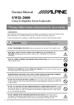 Preview for 2 page of Alpine SWD-2000 Owner'S Manual