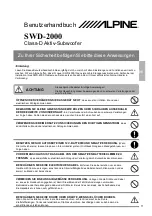 Preview for 11 page of Alpine SWD-2000 Owner'S Manual