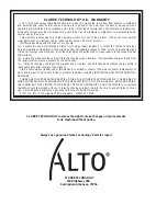 Preview for 36 page of Alto 120V Operator'S Manual