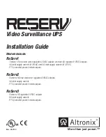 Preview for 1 page of Altronix ReServ1 Installation Manual