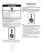 Preview for 5 page of Amana Upright and Chest Freezer Use & Care Manual