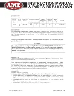 Preview for 2 page of AME 15905 Instruction Manual & Parts Breakdown