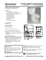 American Standard Colony FitRight Right Height Elongated 12" Rough-In Toilet 2437.012 Specification Sheet preview