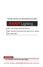 Preview for 5 page of AMP Lighting APL-3015-B-BZ Installation & Maintenance Manual