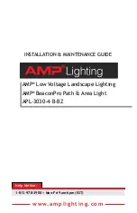 Preview for 1 page of AMP Lighting BeaconPro Path & Area Light Installation & Maintenance Manual