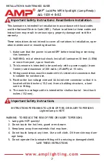 Preview for 2 page of AMP Lighting LucidPro MR16 Installation & Maintenance Manual