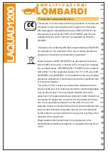 Preview for 10 page of Amplificazioni Lombardi LAQUAD1200 Manual