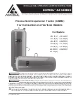 Preview for 1 page of Amtrol EXTROL AX-100(V Installation, Operation & Service Instructions