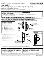 Andersen Tulsa Hardware Application And Adjustment Manual preview