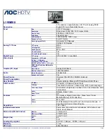 AOC L19W898 Specification Sheet preview