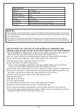 Preview for 2 page of Aosom 370-240V80 Owner'S Manual