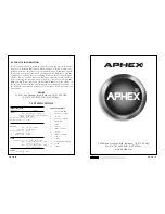 Preview for 7 page of Aphex COMP 500 Owner'S Manual