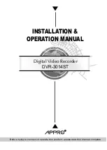 Preview for 1 page of Appro DVR-3014ST Installation & Operation Manual