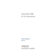 Aqua Formula xHD Owner'S Manual preview