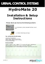 AquaLogic HydroMate 20 Installation & Setup Instructions preview