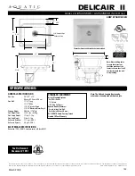 Aquatic AI2522SKAS Specification Sheet preview