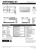 Aquatic HOTSOAK 91 AI33AIR6634HS Specification Sheet preview