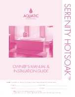 Preview for 41 page of Aquatic SERENITY W9AIR7444 Owner'S Manual & Installation Manual