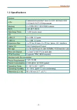 Preview for 11 page of Arbor Technology EmETXe-i88U4-D1508 User Manual