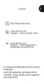 Preview for 2 page of Archos AC96TWF Quick Start Manual