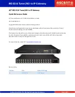 Preview for 2 page of Ascent Communication Technology IRD1516 Quick Reference Manual