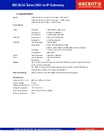 Preview for 6 page of Ascent Communication Technology IRD1516 Quick Reference Manual