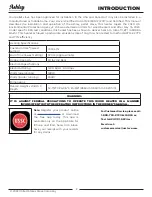 Preview for 2 page of Ashley AP5617-P Owner’S Instruction And Operation Manual