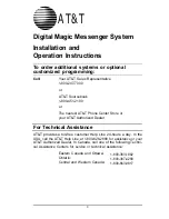 Preview for 3 page of AT&T Digital Magic Messenger System Operation Instructions Manual