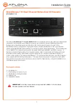 Preview for 1 page of Atlona OmniStream  AT-OMNI-112 Installation Manual