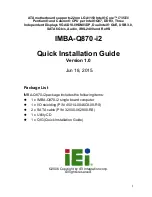 Preview for 1 page of ATX IMBA-Q870-i2 Quick Installation Manual