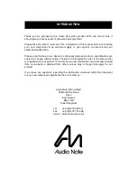 Preview for 5 page of Audio Note IO LIMITED Owner'S Information