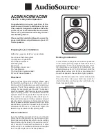 Preview for 1 page of AudioSource AC5W Installation Manual