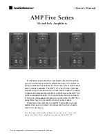 AudioSource Amp Five Owner'S Manual preview