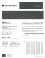 Preview for 1 page of AudioSource AMP800VS Owner'S Manual