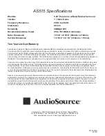 Preview for 4 page of AudioSource AS515 Installation Manual